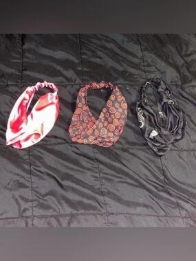 Set of 3 Women’s Fashion Headbands in Pink, Red & Black and Multicolor